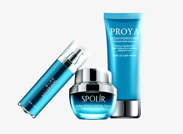 蓝色系化妆品高清免抠素材 美容护肤与美发设计灵感库